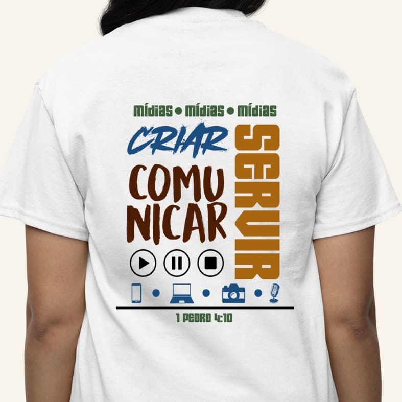 Camiseta Para equipe de Divulgação da Igreja - Alta Qualidade - 100% Algodão - Blusa Equipe Mídias