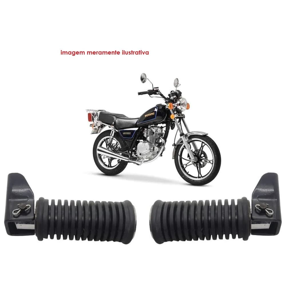 Par Pedaleira Traseira Com Suporte Moto Suzuki Intruder 125