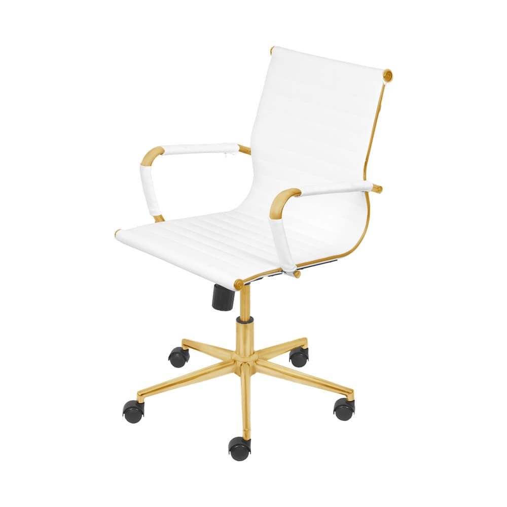 Cadeira De Escritório Giratória Eames Branca - Baixa | Matte