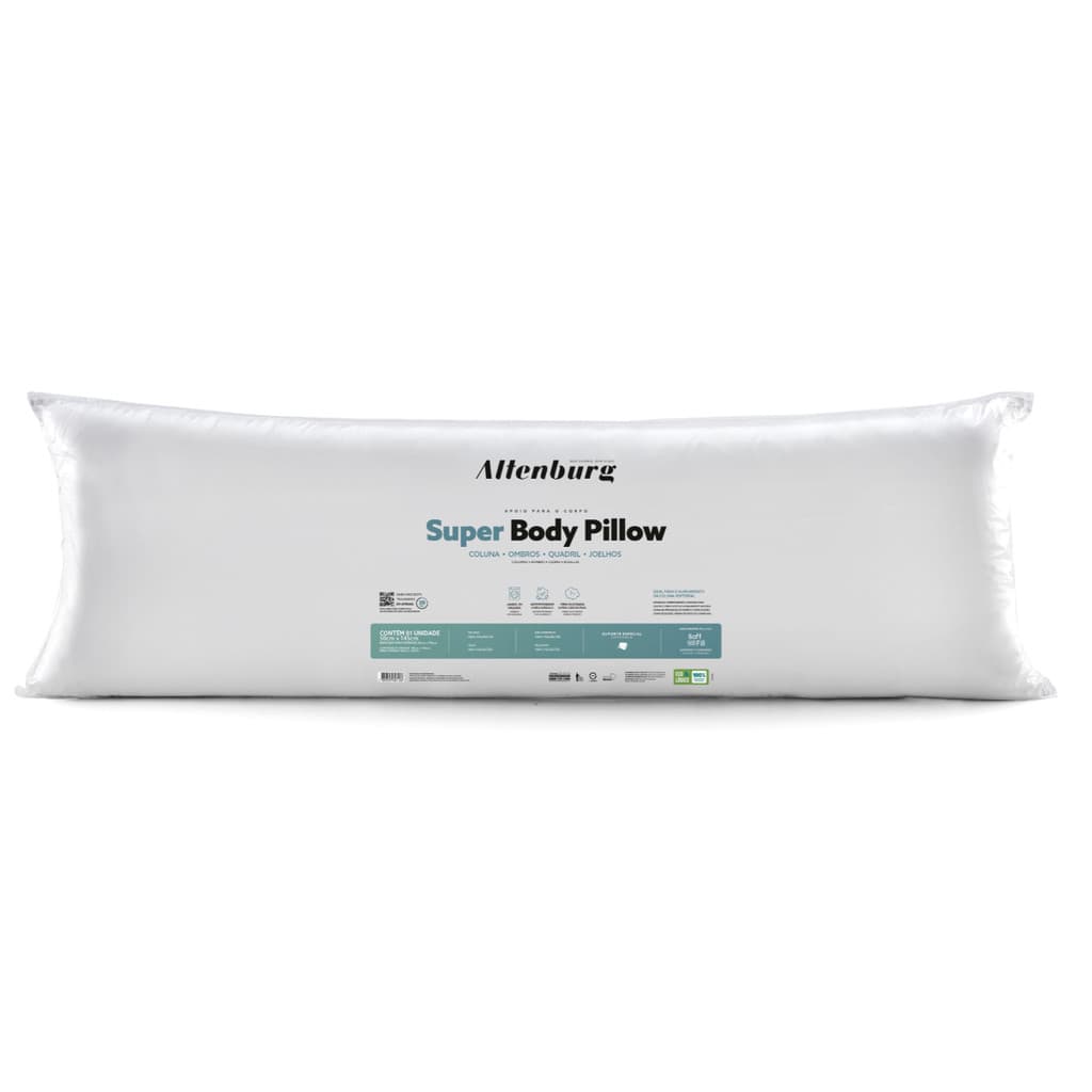 Travesseiro de Corpo Xuxão Super Body Pillow 100% Poliéster Altenburg Antialérgico 50x145cm