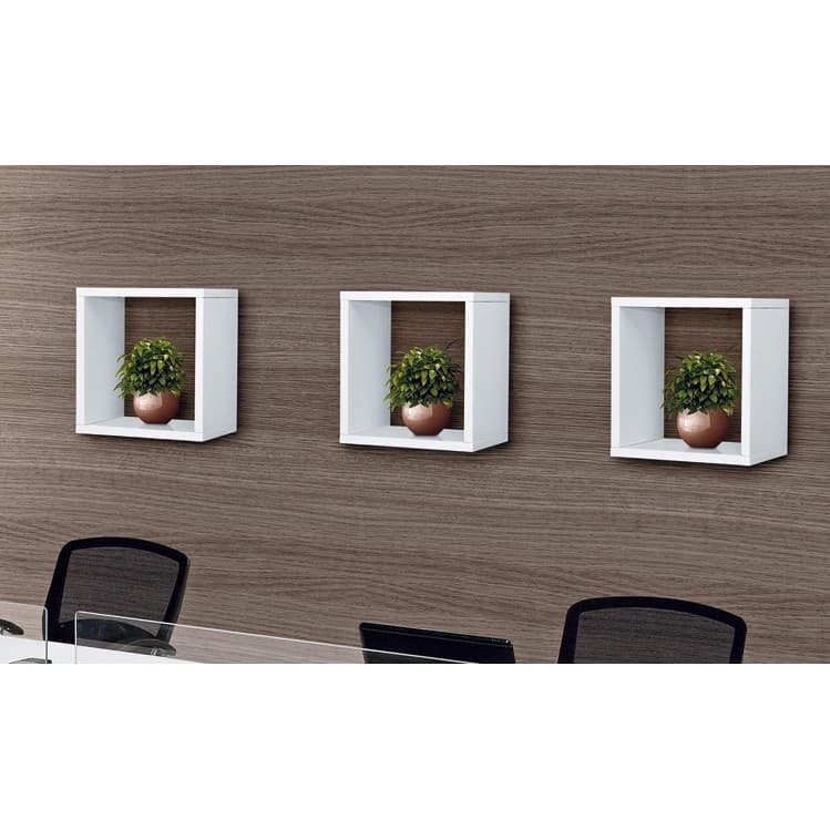 Kit 3 Nichos 30x30x15  Sala Quarto Banheiro 100% MDF Branco