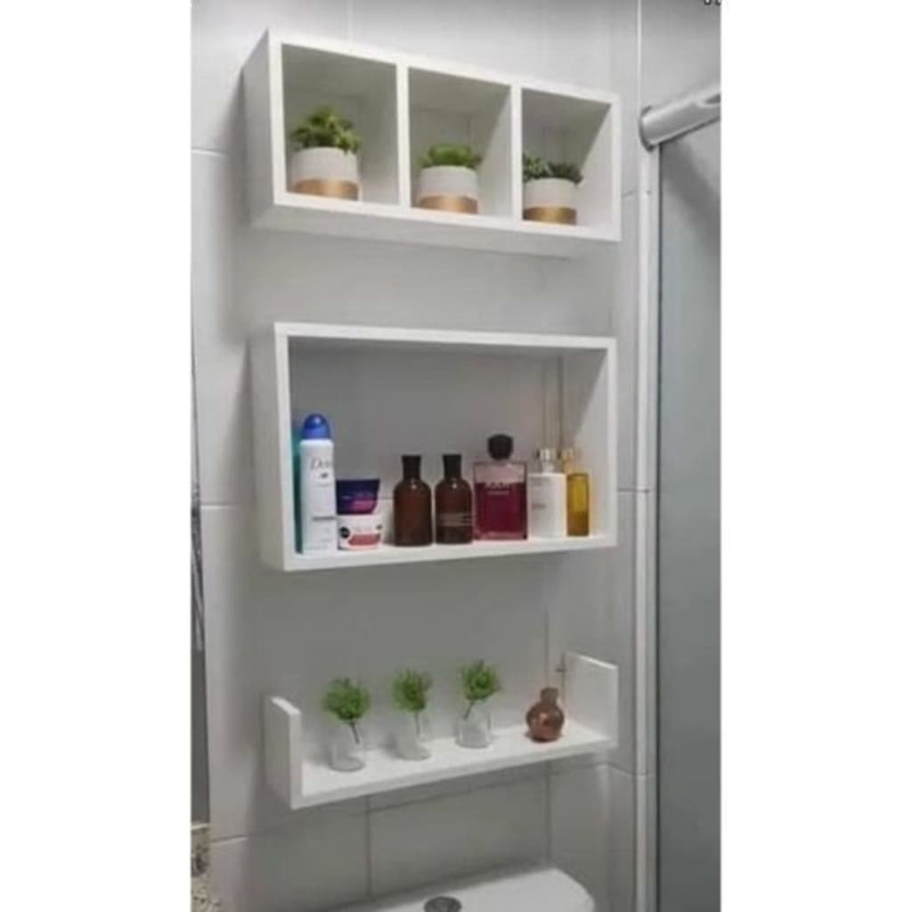 Kit 3 Nicho Banheiro, Sala, Cozinha 100%mdf