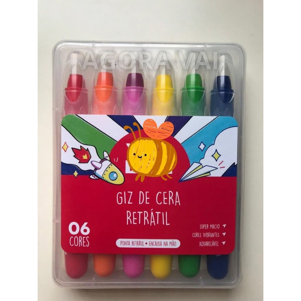 Giz de Cera Retrátil Cores Vibrantes