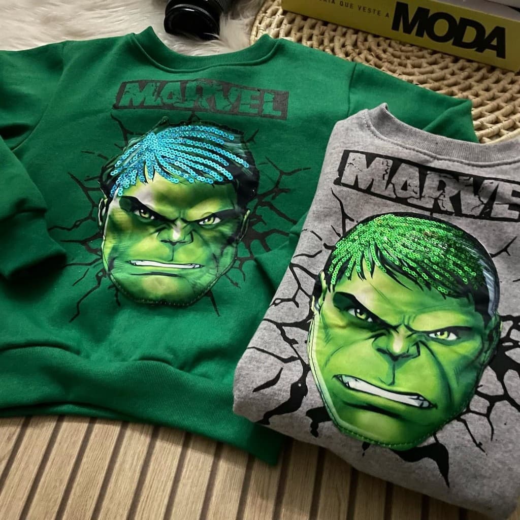 Blusa Moletom Incrível Hulk com Led a prova d´água Infantil