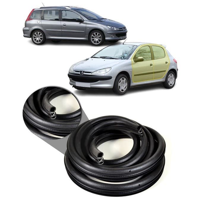 Borracha Vedação das Portas Dianteiras e Traseiras Peugeot 206 207 208 307 308 1999 até 2022