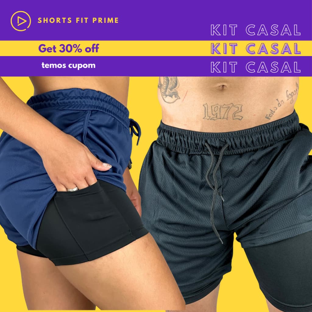 Kit Bermuda Casal Fitness com Forro Duplo Conforto e Estilo