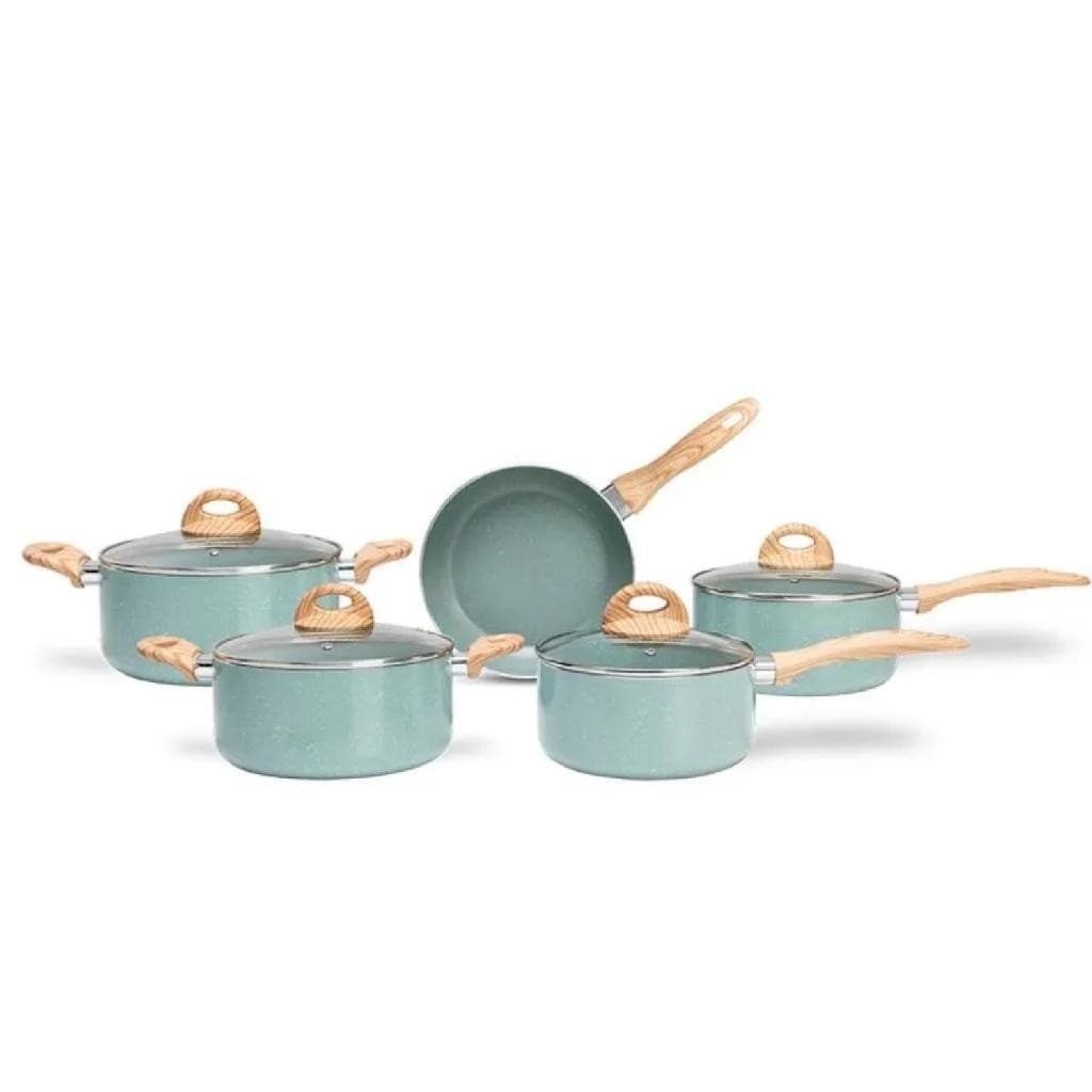 Jogo de Panelas Botanika Ceramic Life 5 Peças Com Indução Verde Brinox Ref.4815/102