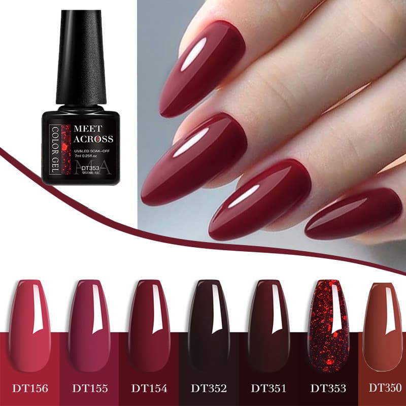 MEET ACROSS Gel De Esmalte Colorido Verniz De Unhas De Outono Série Tinto Embeber Arte 7ml
