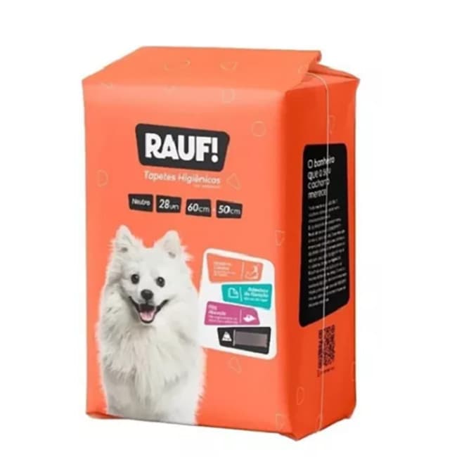 Tapete Higiênico Rauf! Neutro C/28 Unidades 60cmX50cm