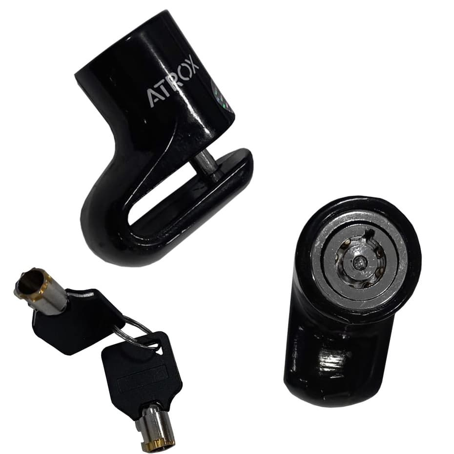 Trava Disco Freio Moto Preto Anti Furto Pino 5.5mm Pequeno Cadeado