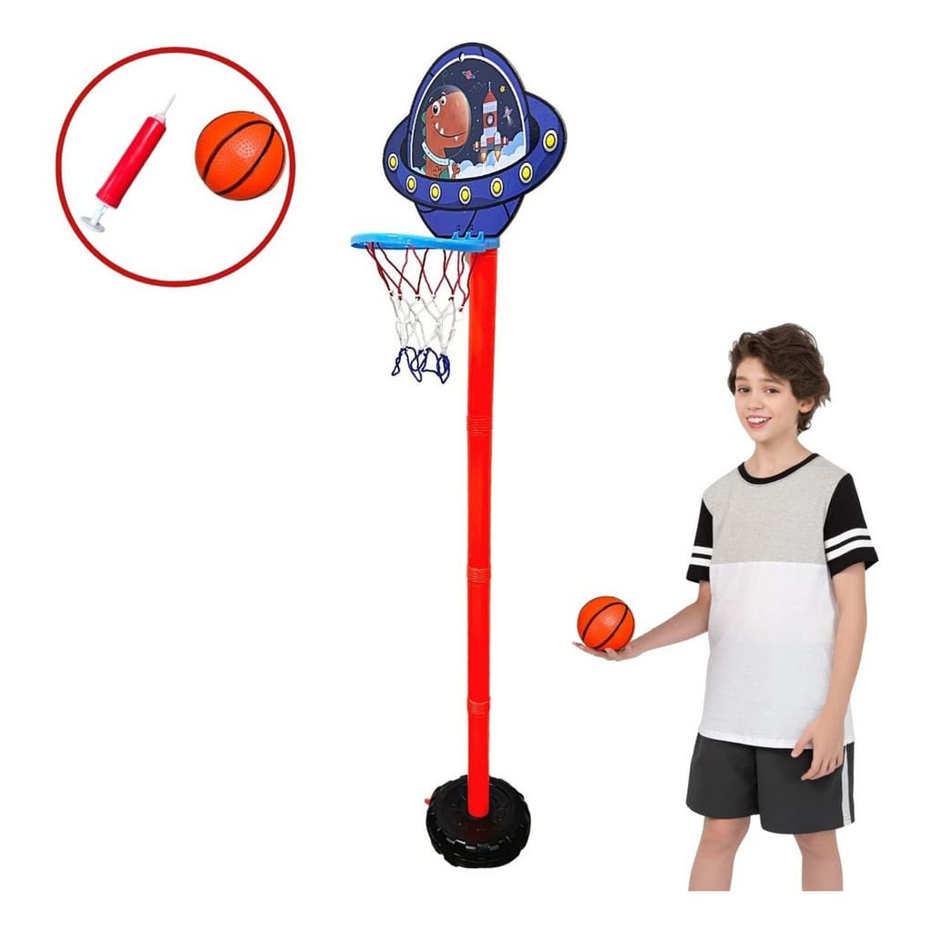 Kit Cesta Basquete Infantil c/ Bola e Inflador Importway