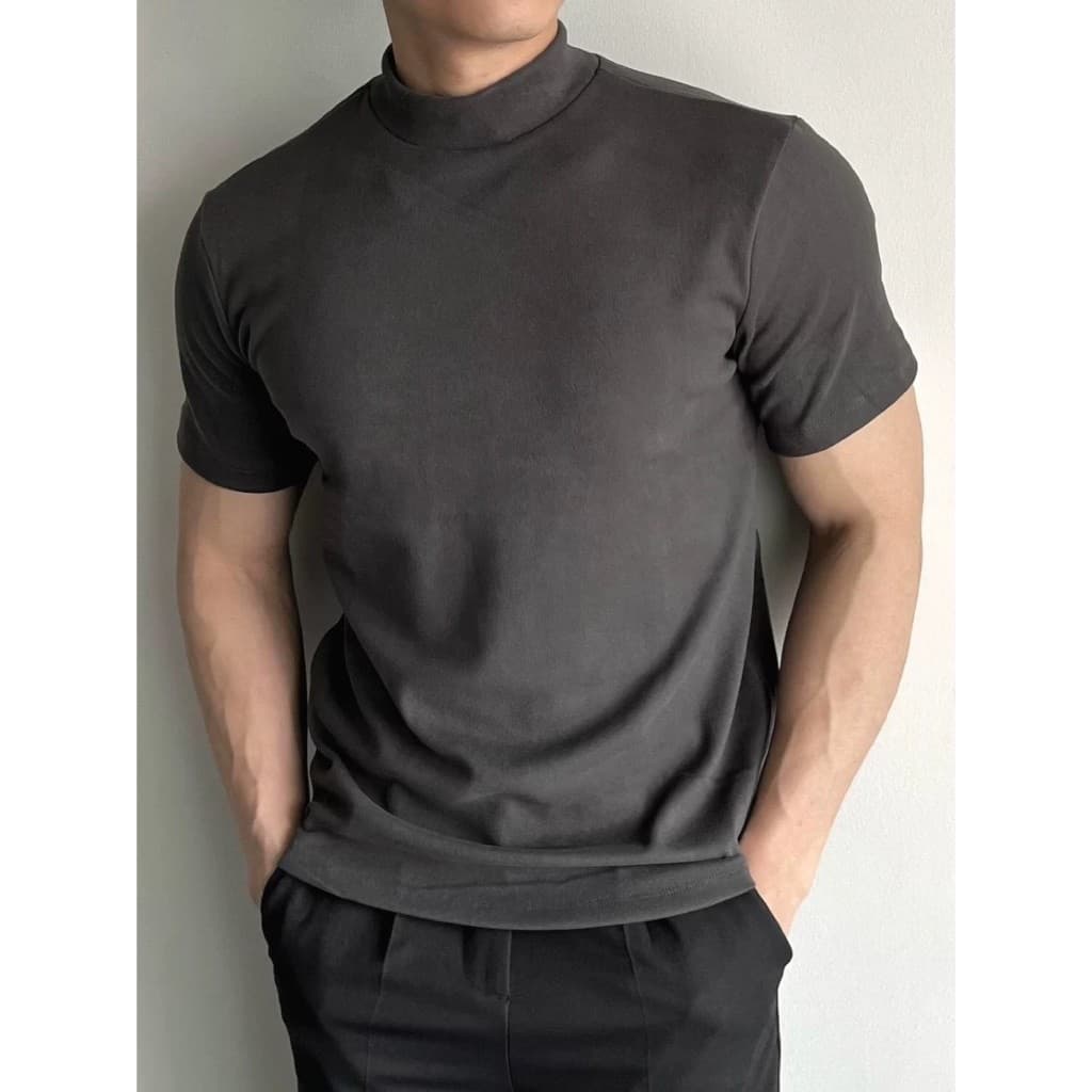 Camisa Masculina Canelada Gola Alta estilo Old Money
