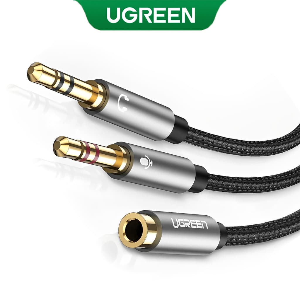 UGREEN Cabo Divisor Áudio 3.5mm p/3.5mm Fêmea/Macho Preto
