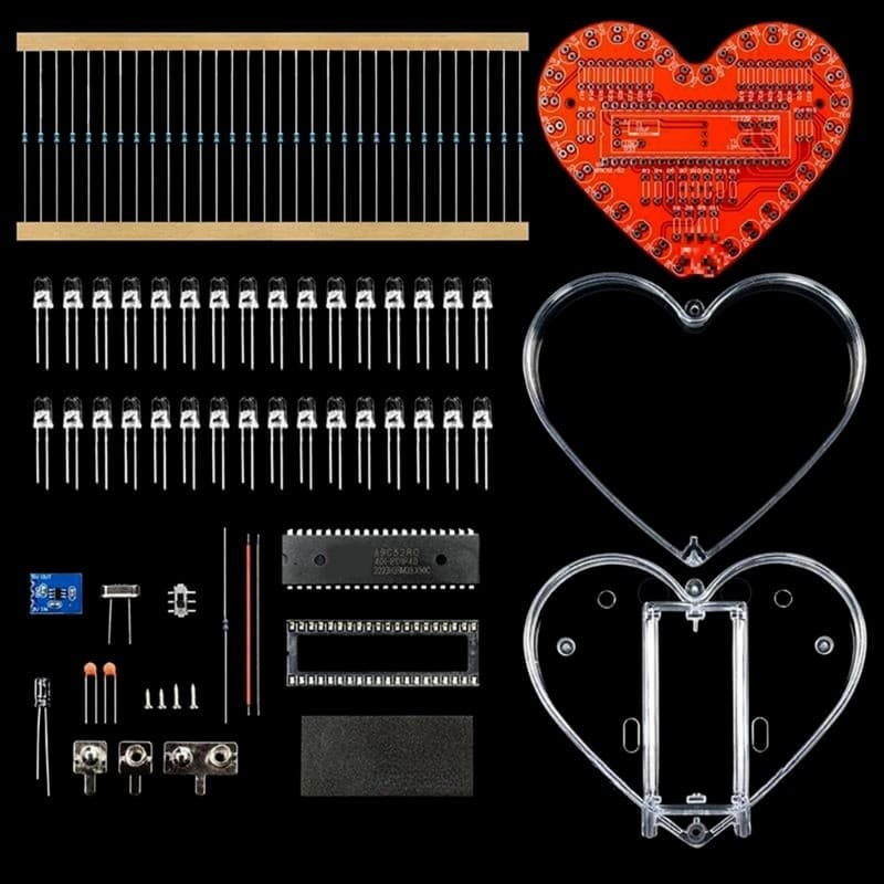 XY Kit De Projeto De Solda LED RGBs Em Formato De Coração Para Aprendizagem De Eletrônicos Educação Estudantil E Entusia
