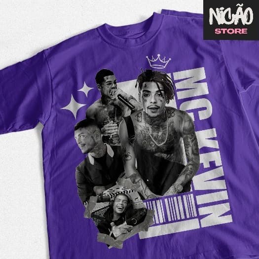 Camisa Camiseta Estampa MC Kevin Eterno Mcs Personalidades 100% Algodão 30.1 Alta Qualidade Envio Rápido