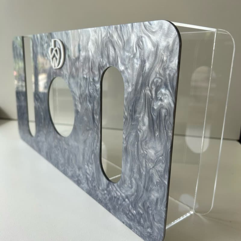 Organizador de TOUCAS/MÁSCARAS/LUVAS personalizador SUPORTE TRIPLO acrílico beleza clinica studio consultorio