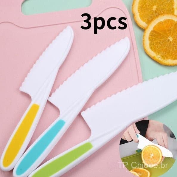 3 Pçs / Set Faca De Cozinha Cozinhar Serras De Papel De Crianças Chef De Cozinha Facas De Plástico Fac