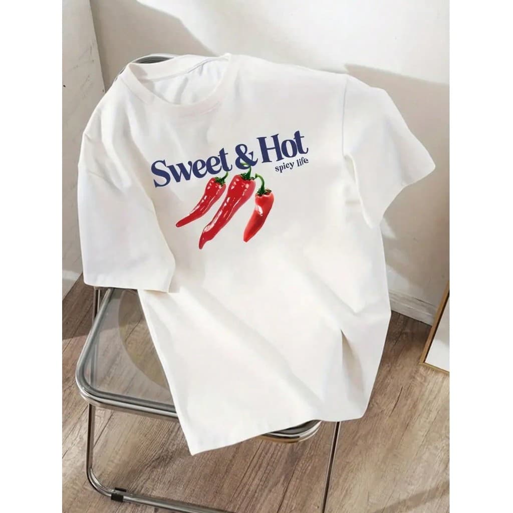 Camiseta Feminina T-shirt Pimenta Camisa Básica 100% Algodão Blusa Premium Lançamento