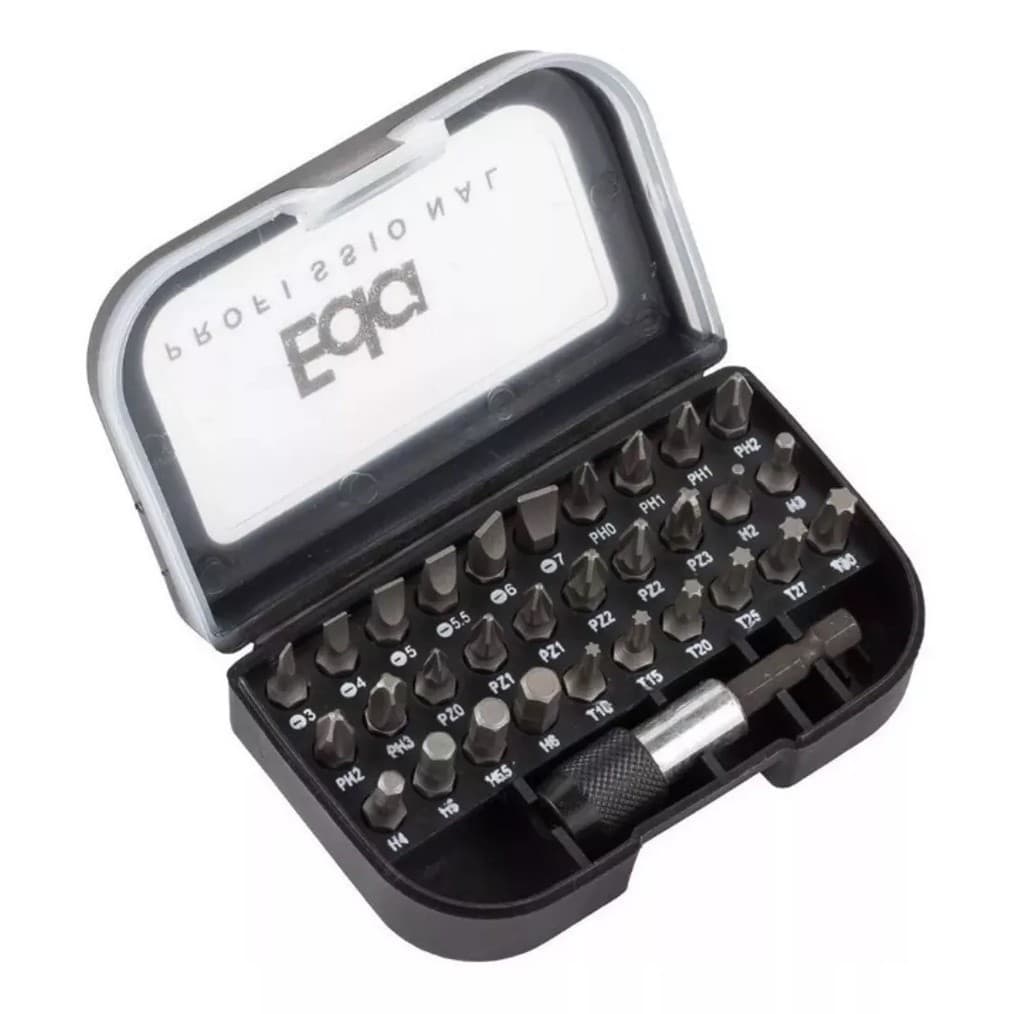 Kit Ponteira Parafusadeira Bits 31 Peças Torx Fenda Phs