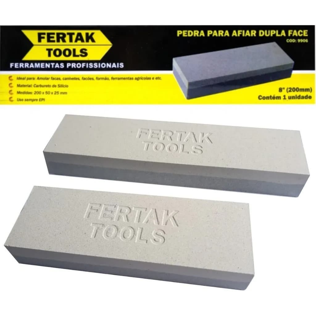 Pedra Afiar Amolar Facas Dupla Face 8" 20CM