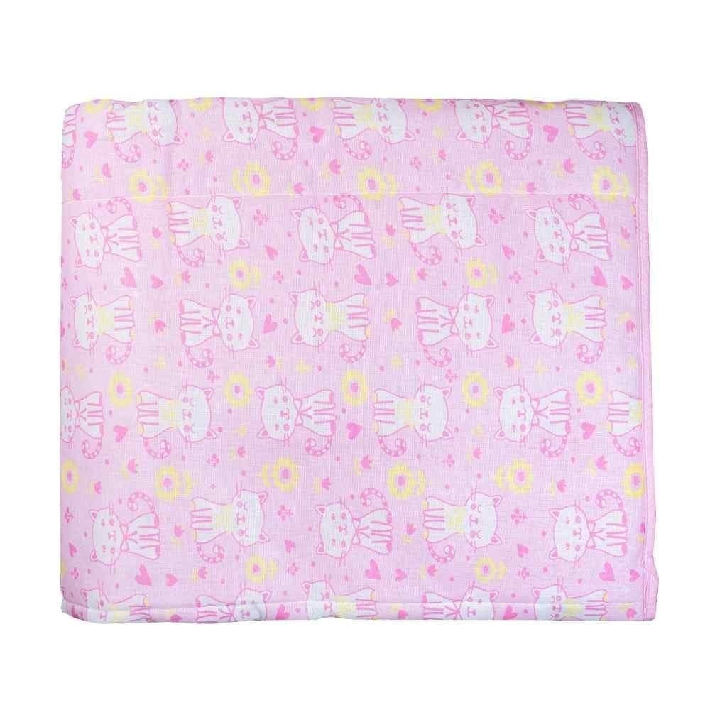 Edredom Para Berço 85Cm X 130Cm Estampadinho Gatinha Rosa