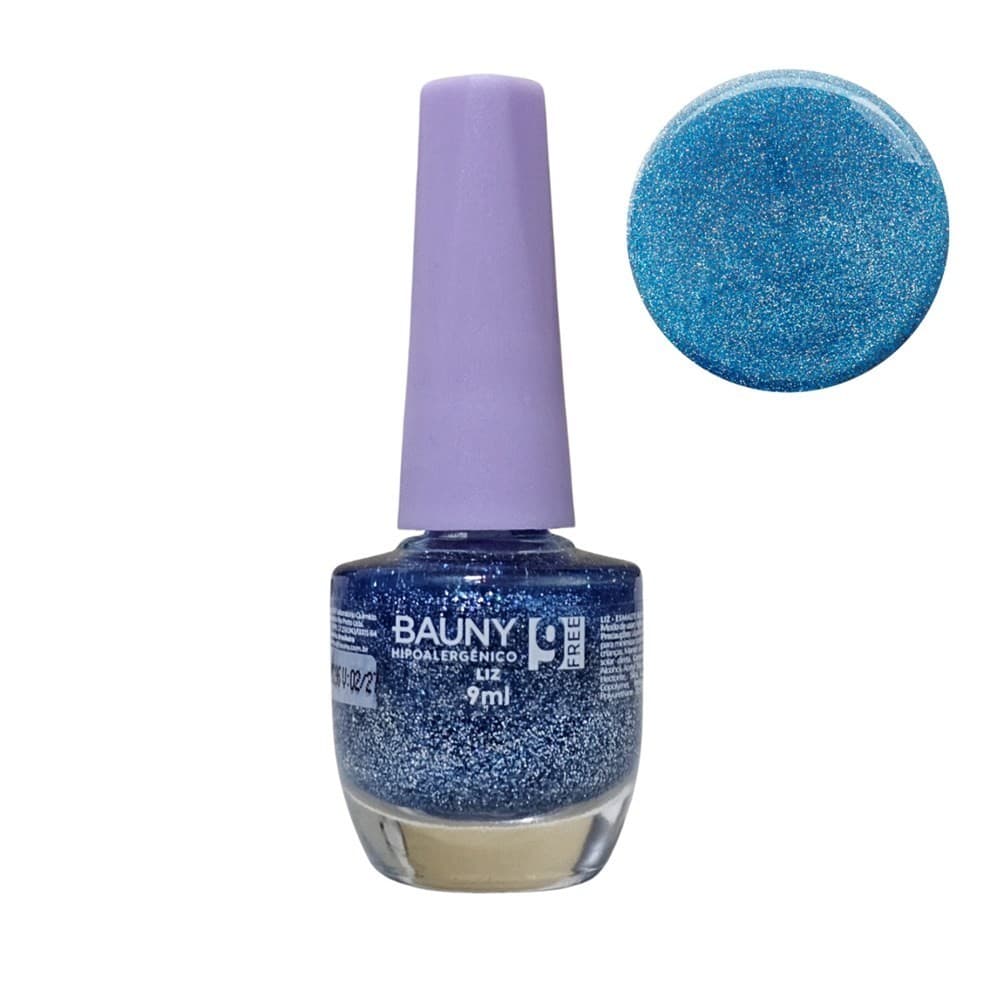 Esmalte Glitter 9free 9ml - Cor Liz -Bauny Cosméticos
