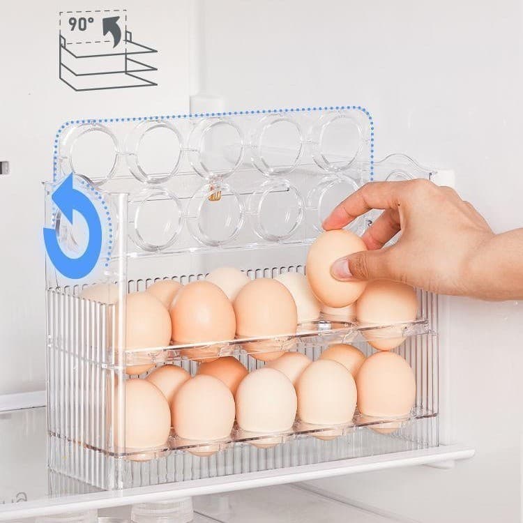 Porta Ovos de 3 andares Bandeja Dispenser Rolante Organizadora ate 30 Unidades