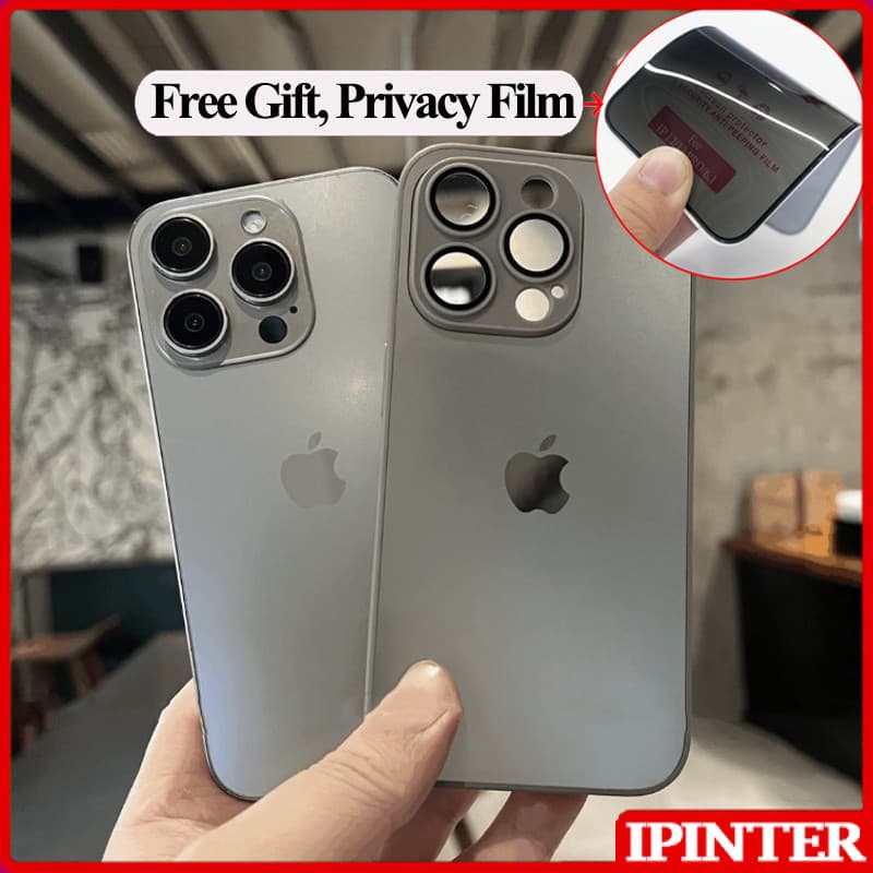 AG Vidro Temperado Fosco De Borda Reta Para iPhone 16 15 14 13 12 11 Pro Max Nano Matte Capa Traseira De Proteção Rígida