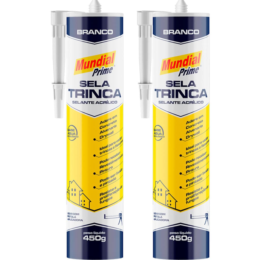 02 Sela Trincas Fissuras Rachaduras Branco Adesivo Acrílico