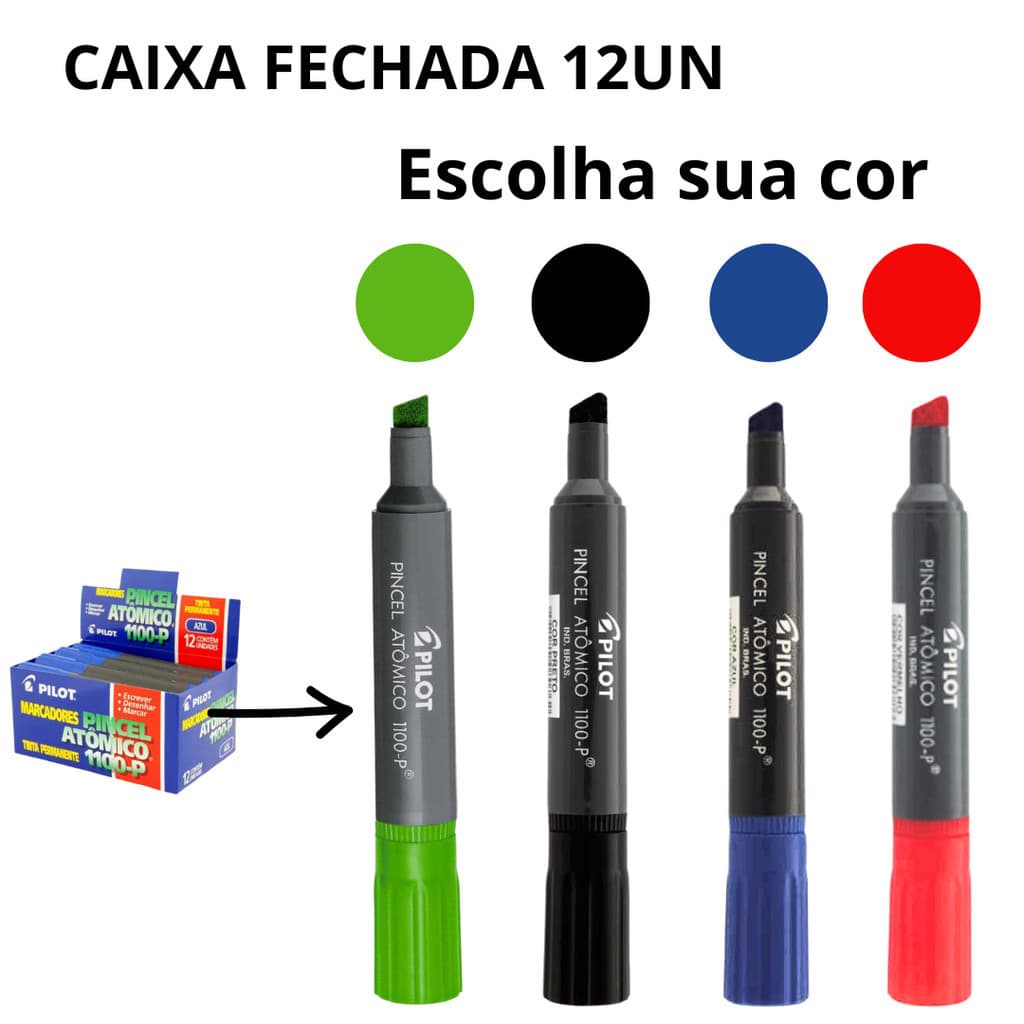 12 Un Pincel Atômico Vermelho Preto Azul Verde Recarregável R1100 Tinta Permanente Pilot Escolha Sua Cor