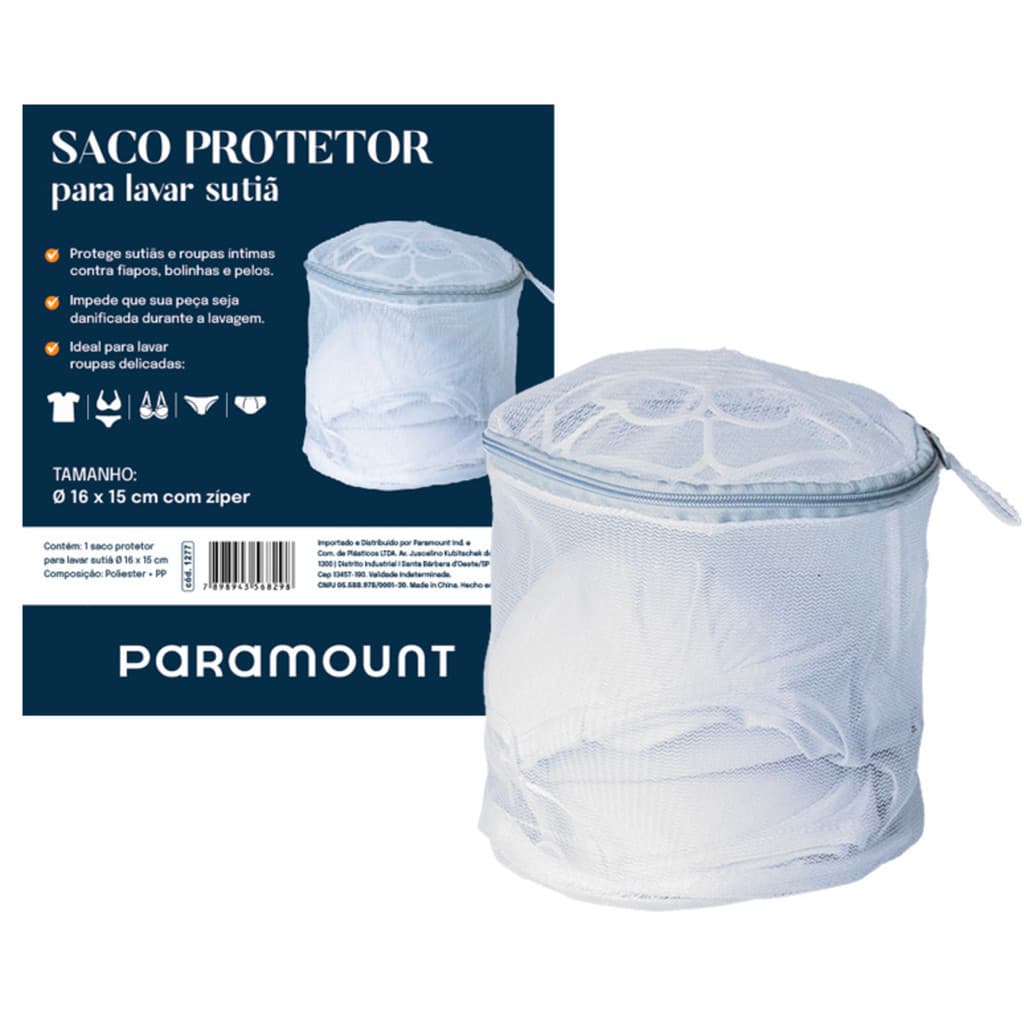 Saco Protetor P/ Lavar Sutiã Roupas Delicadas 16x15cm