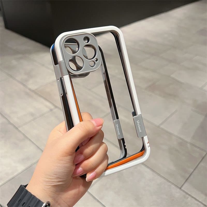 Nova Capa Sem Costas De Duas Cores Para iPhone 16 15 14 13 12 11 Pro Max Plus Deluxe Resistente A Choques Bezel