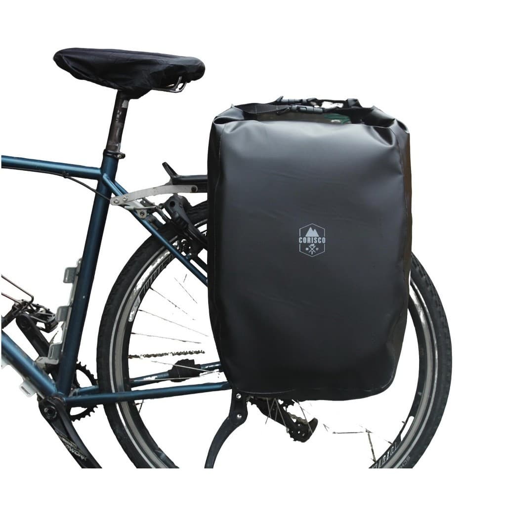Bolsa de bike Alforje para cicloturismo impermeável 50 litros Corisco Estanque mala dupla reforçada