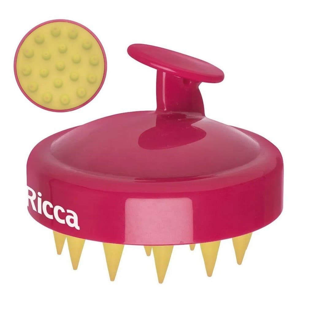 ESCOVA MASSAGEADORA DE COURO CABELUDO RICCA BELLIZ SHAMPOO BRUSH CÓD 3432