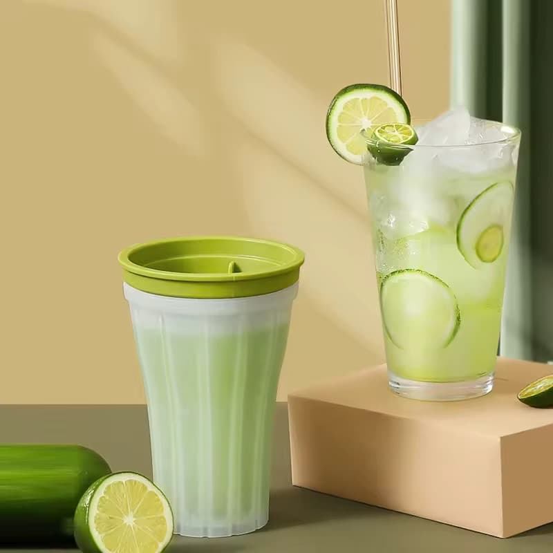 Forma de Gelo Smoothie Copo Com Tampa Molde De Gelo Smoothie Cubos De Gelo Raspadinhas