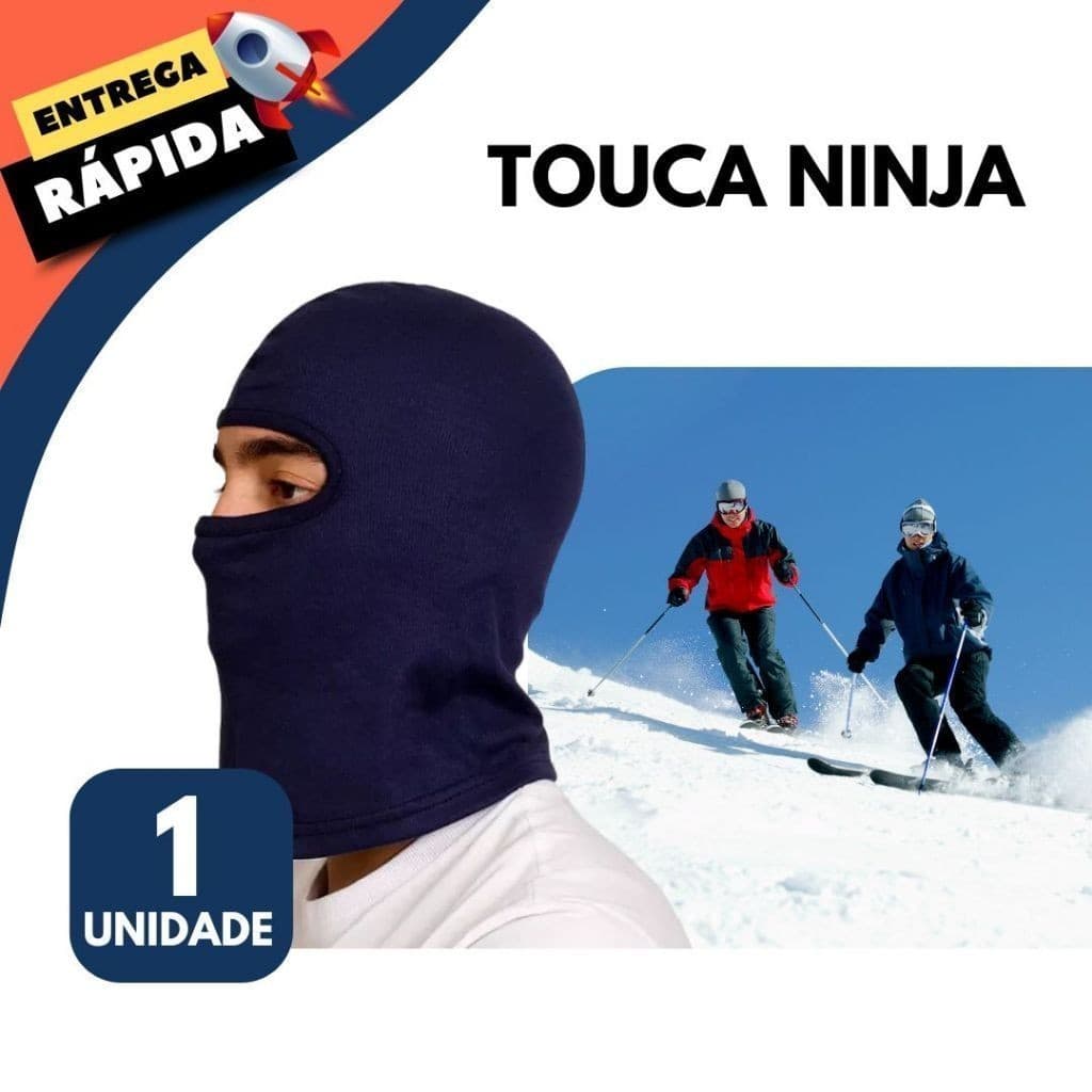 Balaclava Proteção Facial Térmica Touca Ninja para Frio Vento Poeira UV Motoqueiro Ciclista Trabalho EPI Segurança