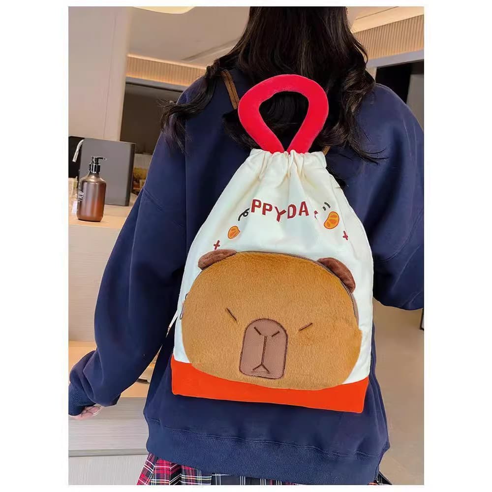 Mochila Saco Pelúcia 3D Fofa e Divertida Grande Reforçada Multifuncional para Escola e Dia a Dia