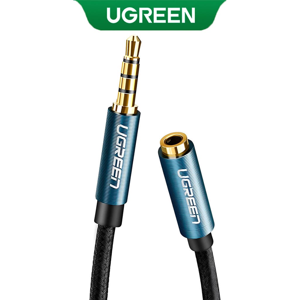 UGREEN Cabo de Áudio 3.5mm Macho/Fêmea 1.5Metro Preto
