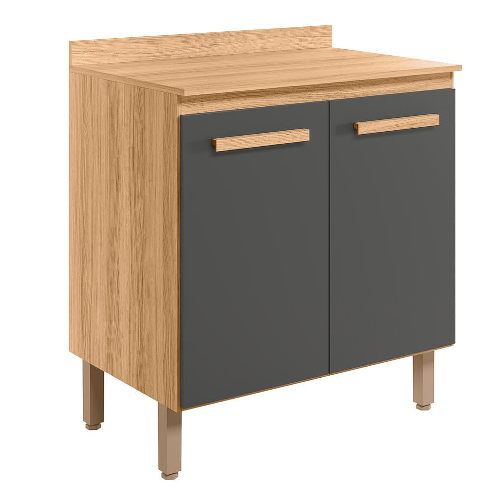 Balcao para Cozinha Intenza com Tampo 80cm com 2 portas