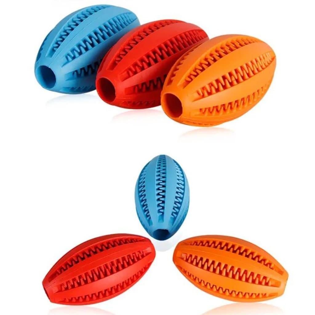 Brinquedo Interativo Bola Bolinha Oval Petisqueira para Cachorro Pet Mordedor Resistente Borracha