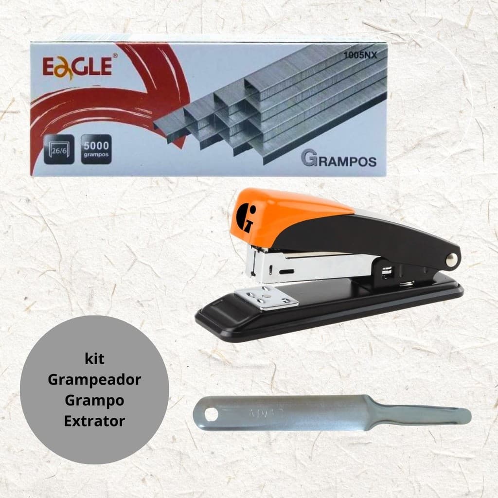 KIT COM GRAMPEADOR GRAMPLINE + GRAMPO EAGLE  + EXTRATOR DE GRAMPOS ESPÁTULA CAVIA
