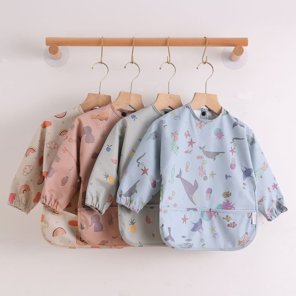 Novas Roupas Infantis À Prova D'água Com Babete D'água De Jantar PU Casaco De Arroz Para Bebês De Alimentação anti-Suja