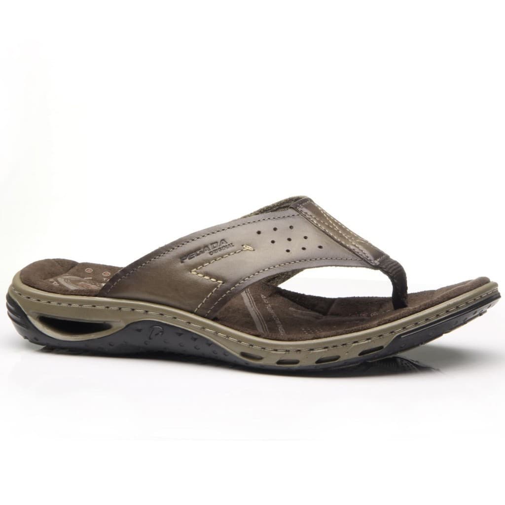 Chinelo Masculino Tiras de Dedo Couro Amortech Pegada 131663