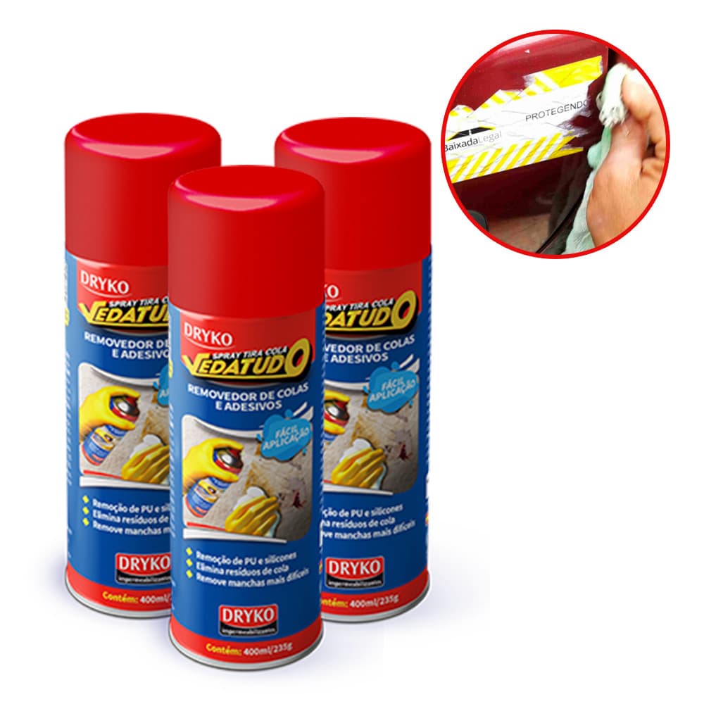 Spray Tira Cola Removedor Adesivo Silicone Vidro Dryko 400ml