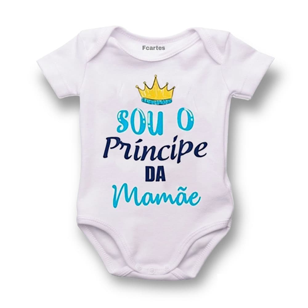 Body bebê infantil sou o príncipe da Mamãe