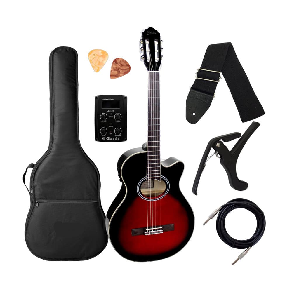 Violão Eletrico Nylon Giannini GNF-1D BRB  Capa Correia Bracadeira