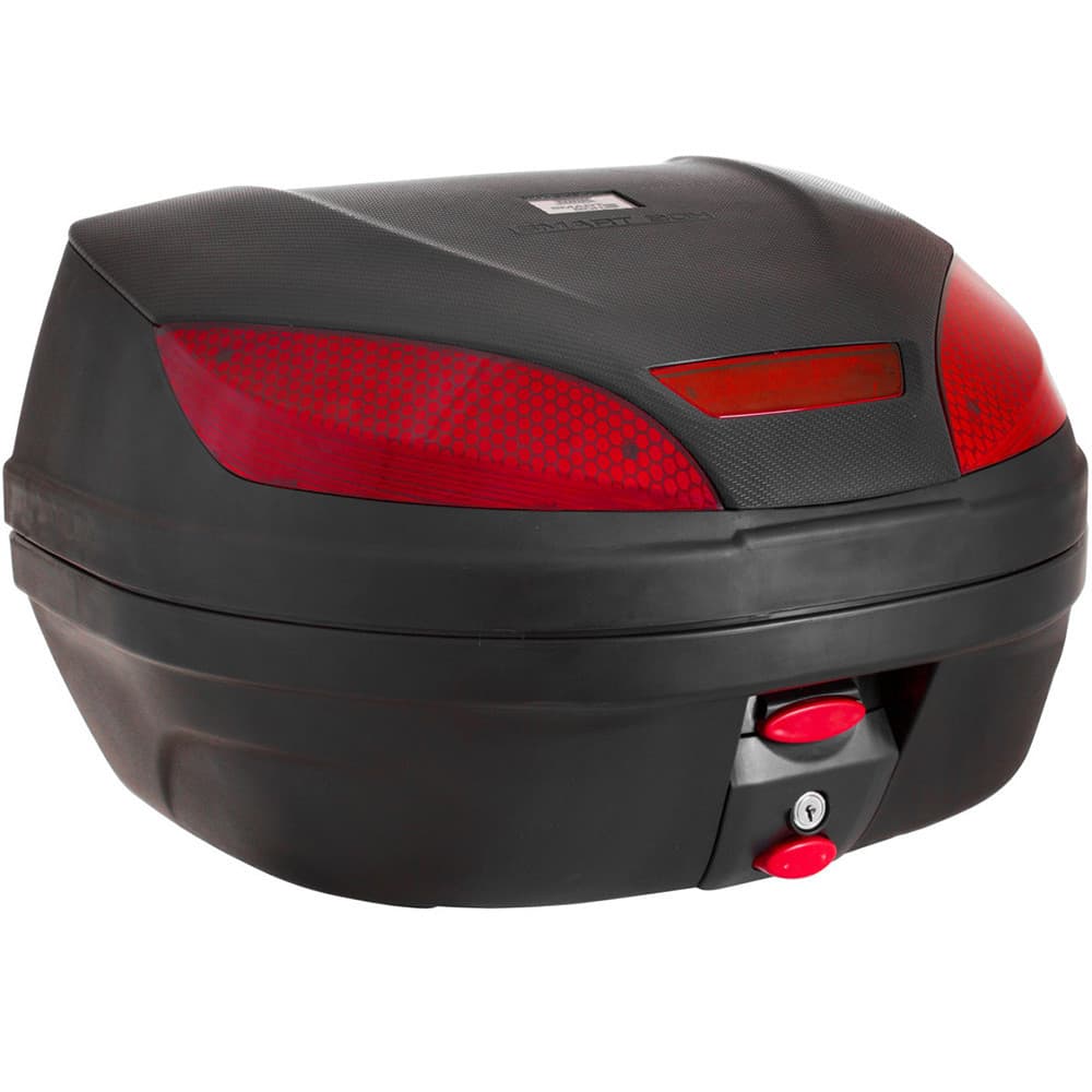 Baú Bauleto Motos 52 Litros Smart Box 3 Refletor Traseiro Chave Trava Preto Pro Tork BP-11PT