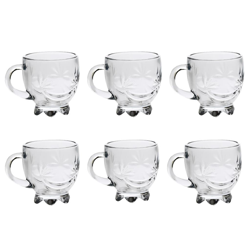 Conjunto 6 Xícaras Cristal P/ Café Chá Bebidas Quentes 160ml/190ml/200ml Design Transparente