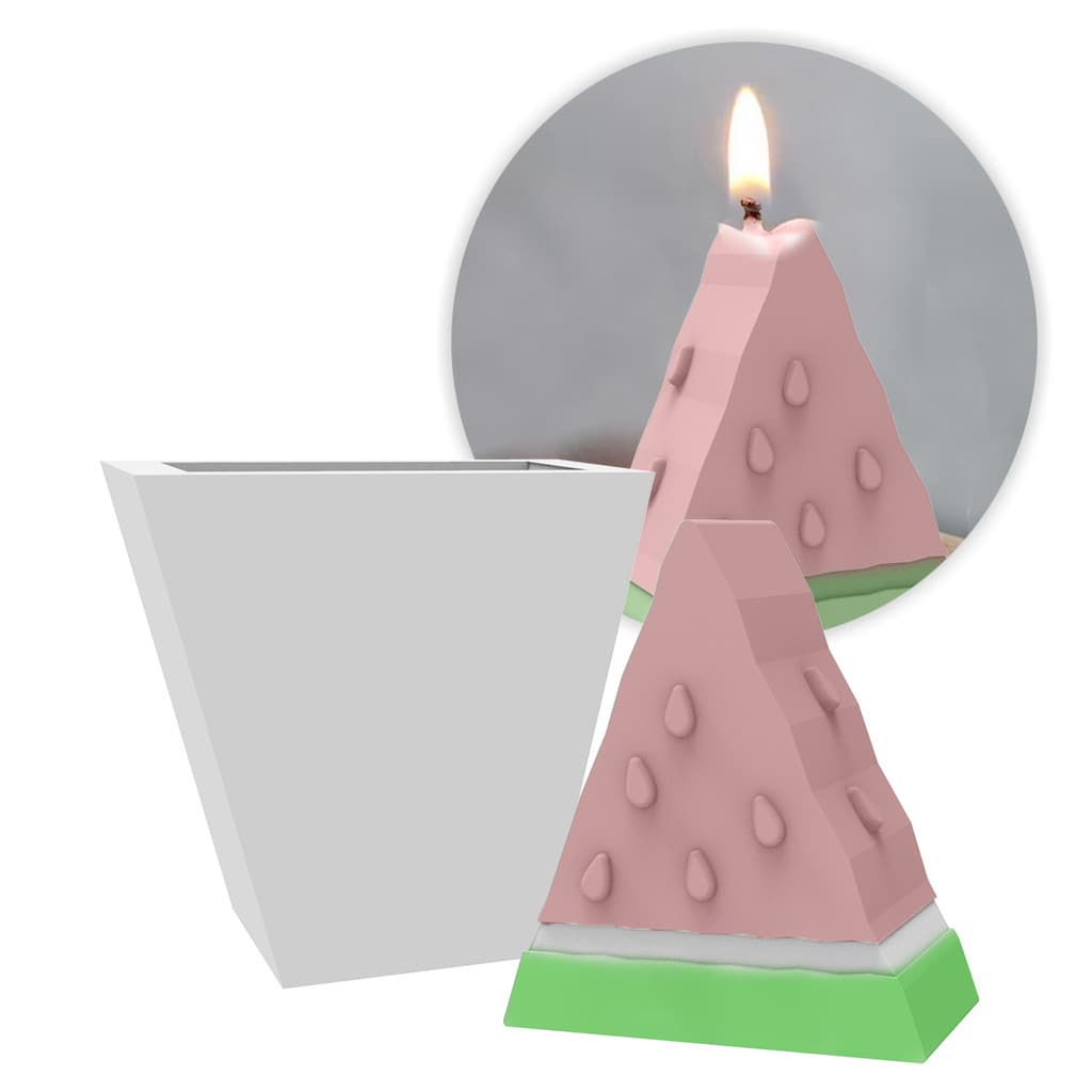 Forma de Silicone Melancia Mini Fatia para Artesanato Lembrancinha Sabonete Vela Resina