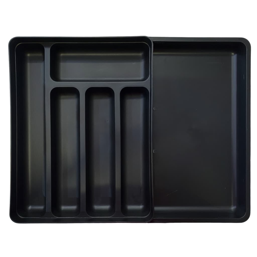 Porta Talher Organizador De Gaveta Com Extensor Extensível Preto Logic OU